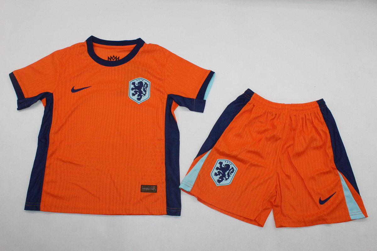 Kids-Netherlands 2024 Euro Home Soccer Jersey(Player)